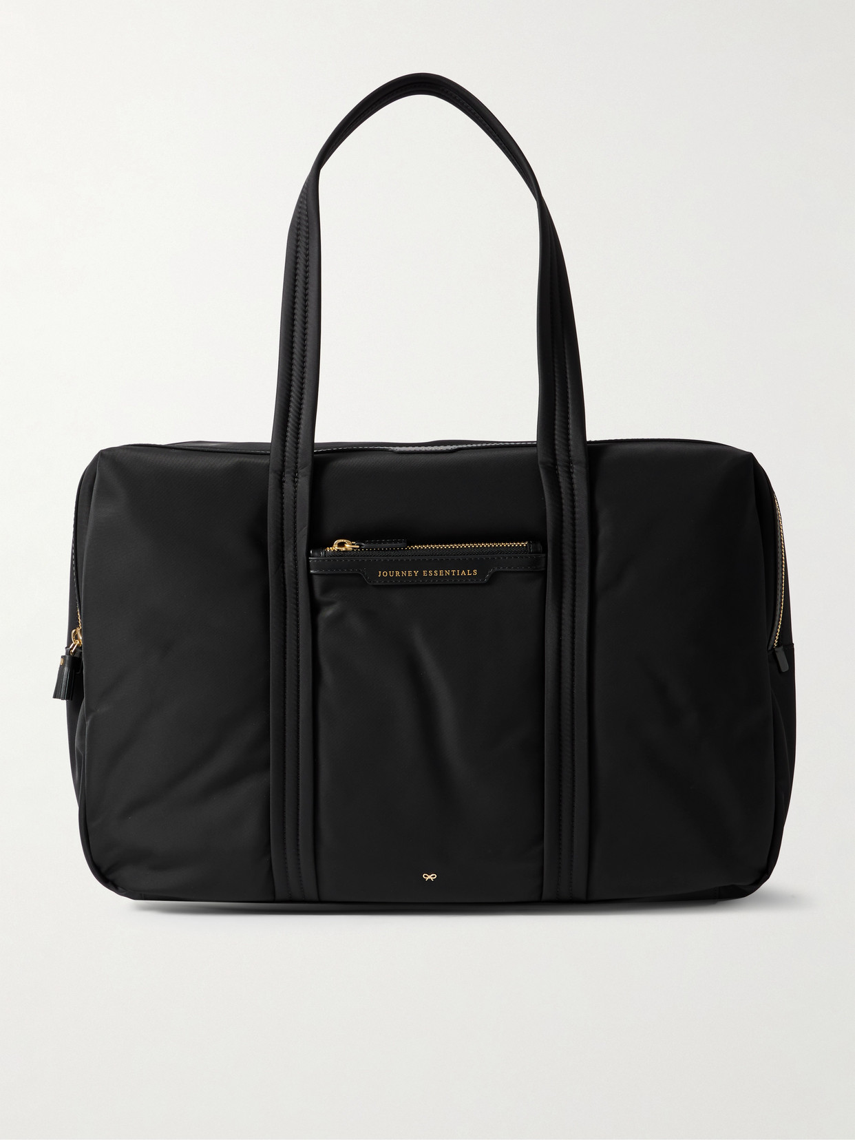 Anya Hindmarch + Net Sustain 24 Hour Leather-trimmed Econyl Weekend Bag In Black