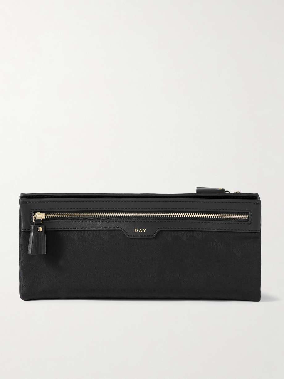 ANYA HINDMARCH Night and Day 皮革边饰提花尼龙化妆包 | NET-A-PORTER