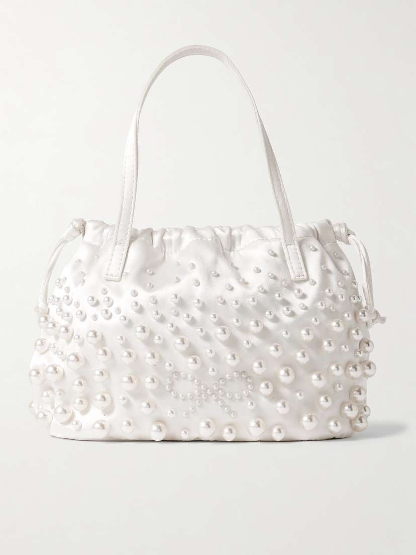 Anya Hindmarch Bead-embellished Satin Pouch