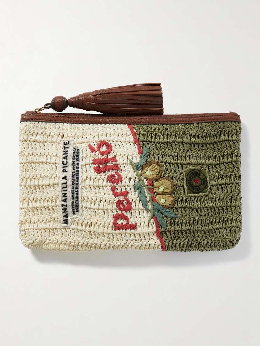 Anya Hindmarch Perelló Tasseled Raffia Pouch
