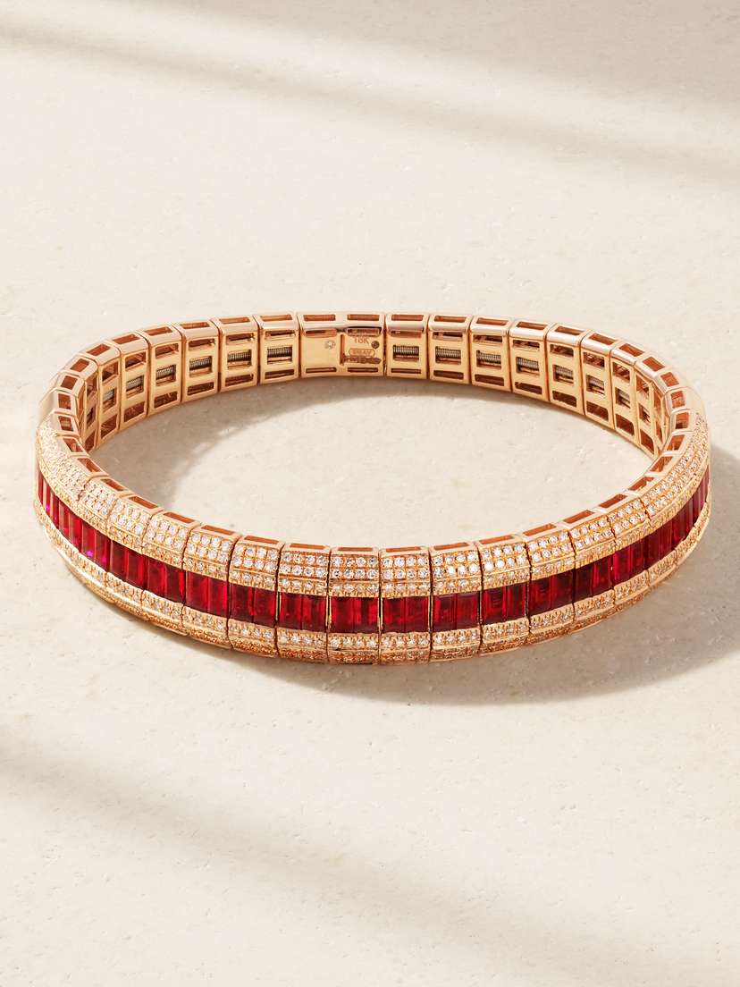 SHAY 18-karat Rose Gold, Ruby And Diamond Bracelet