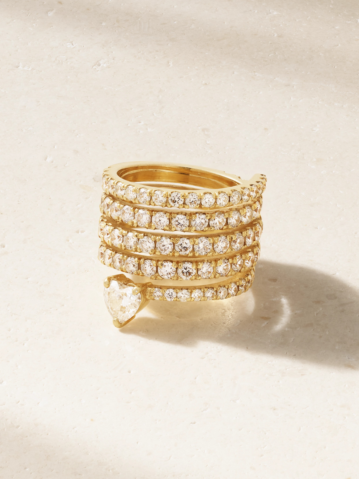 Shay Spiral Heart Pinky 18-karat Gold Diamond Ring
