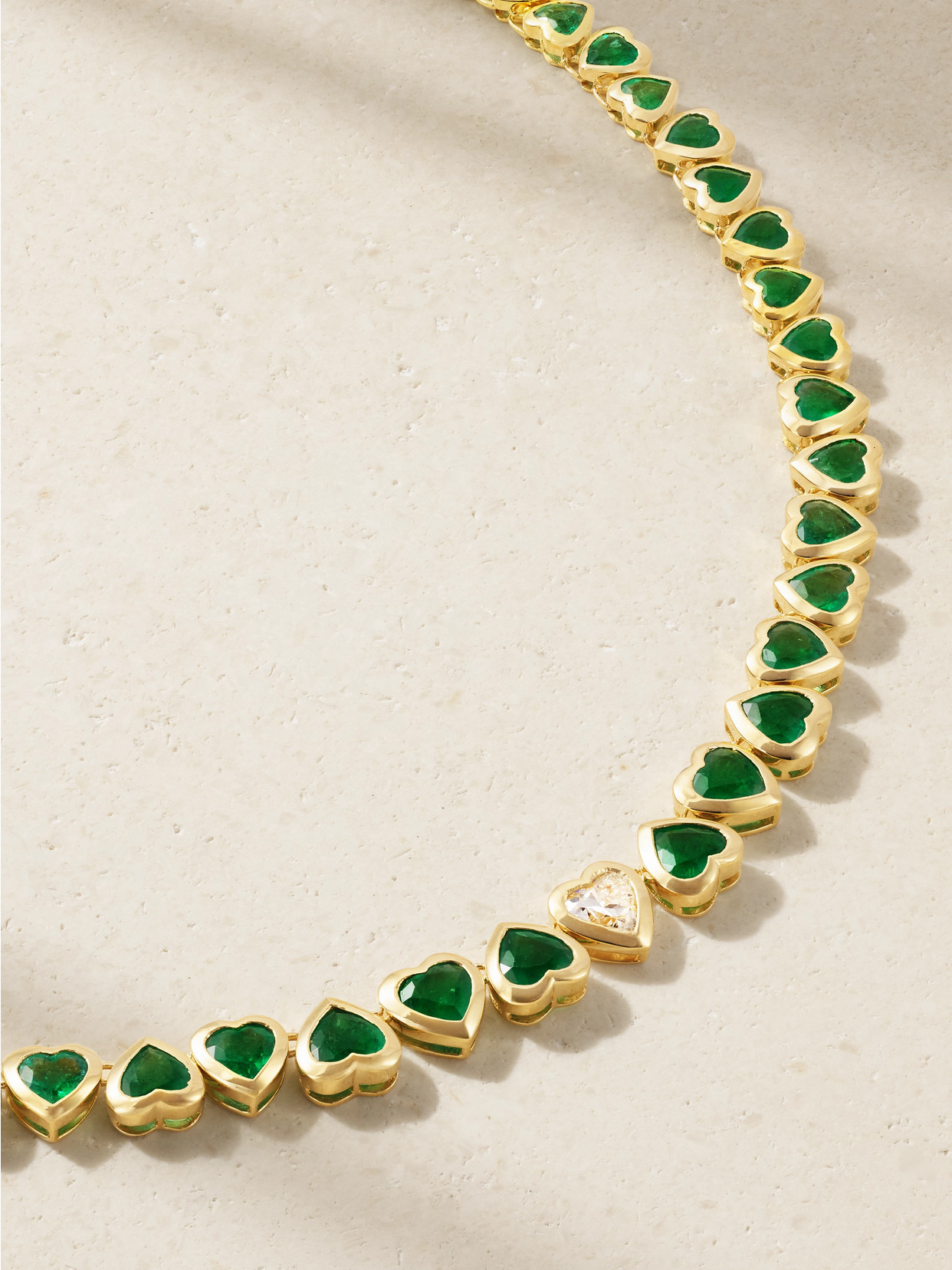 Shay 18-karat Gold, Emerald And Diamond Necklace In Green