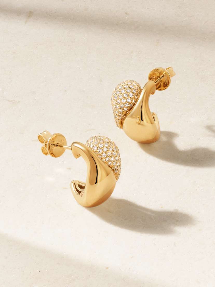 SHAY Double Drop 18-karat Gold Diamond Earrings