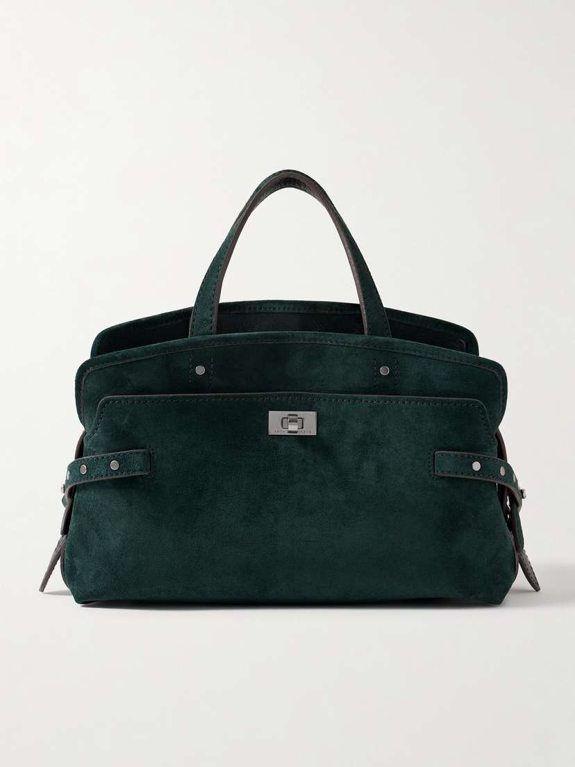 Anya Hindmarch Small Wilson Leather-trimmed Suede Tote