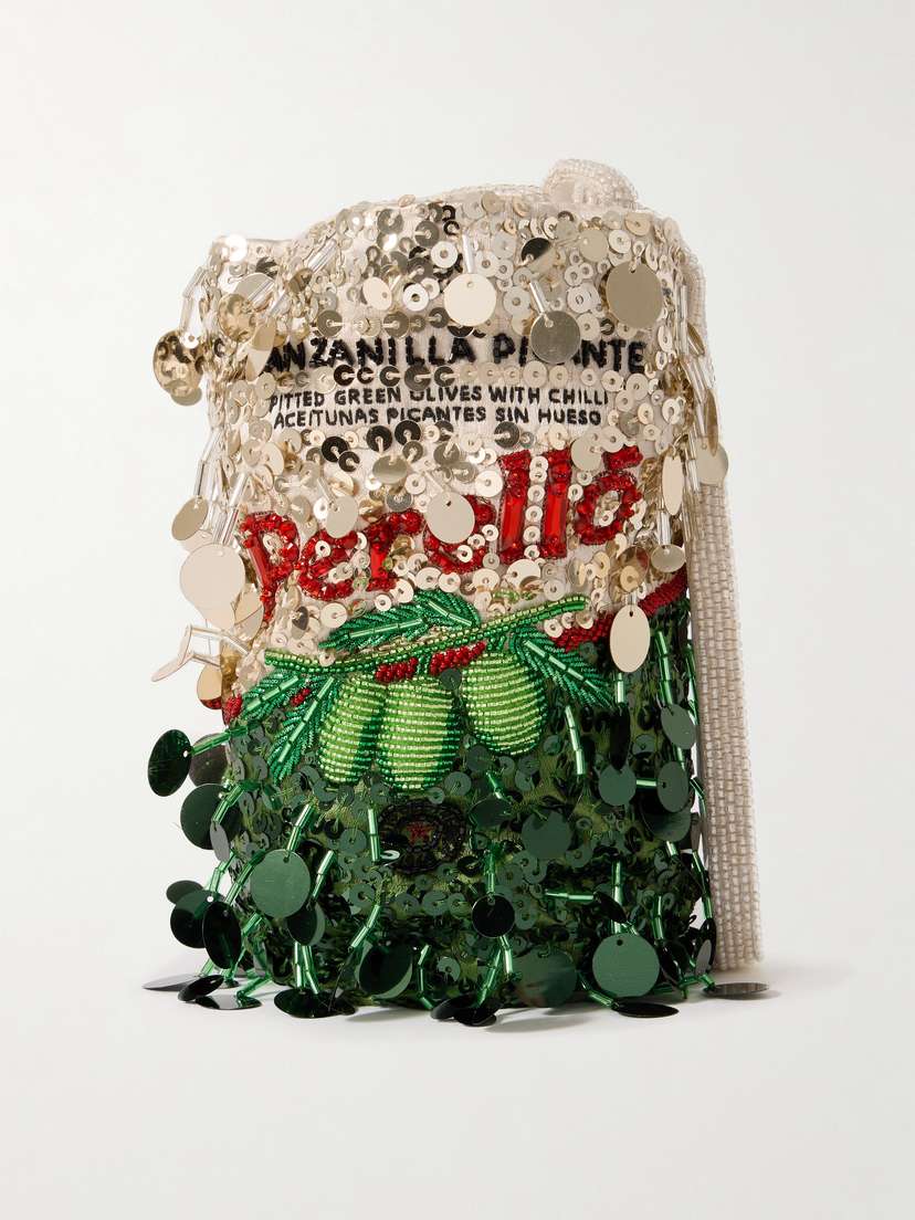 Anya Hindmarch Perello Embellished Satin Tote