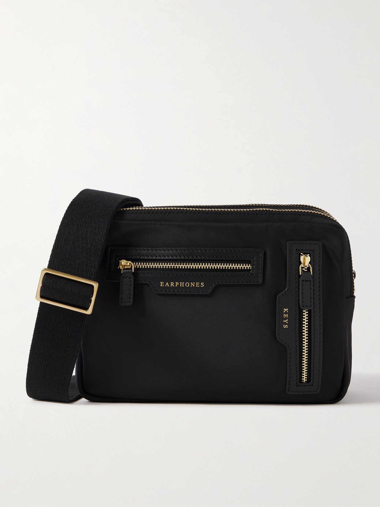 Anya Hindmarch Leather-trimmed Econyl® Shoulder Bag In Black