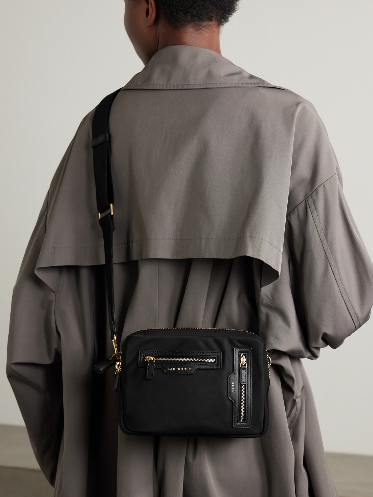 Leather-Trimmed Econyl Shoulder Bag