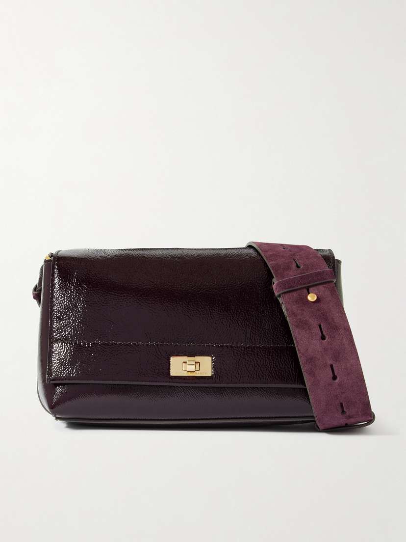 Anya Hindmarch Mortimer Textured Patent-leather Shoulder Bag