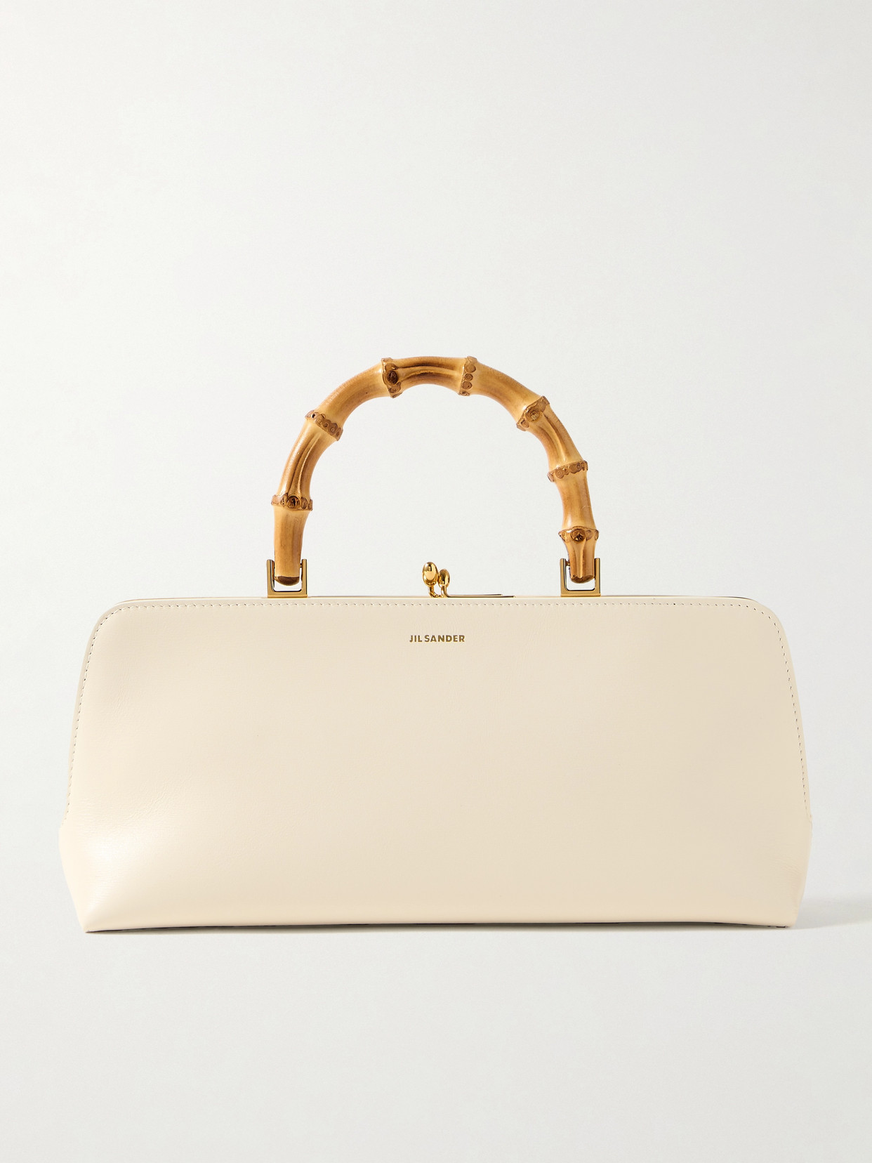 Jil Sander Goji Bamboo Leather Tote In Ivory