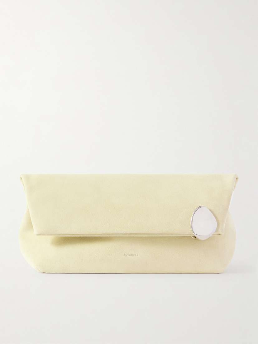 Jil Sander Embellished Suede Clutch