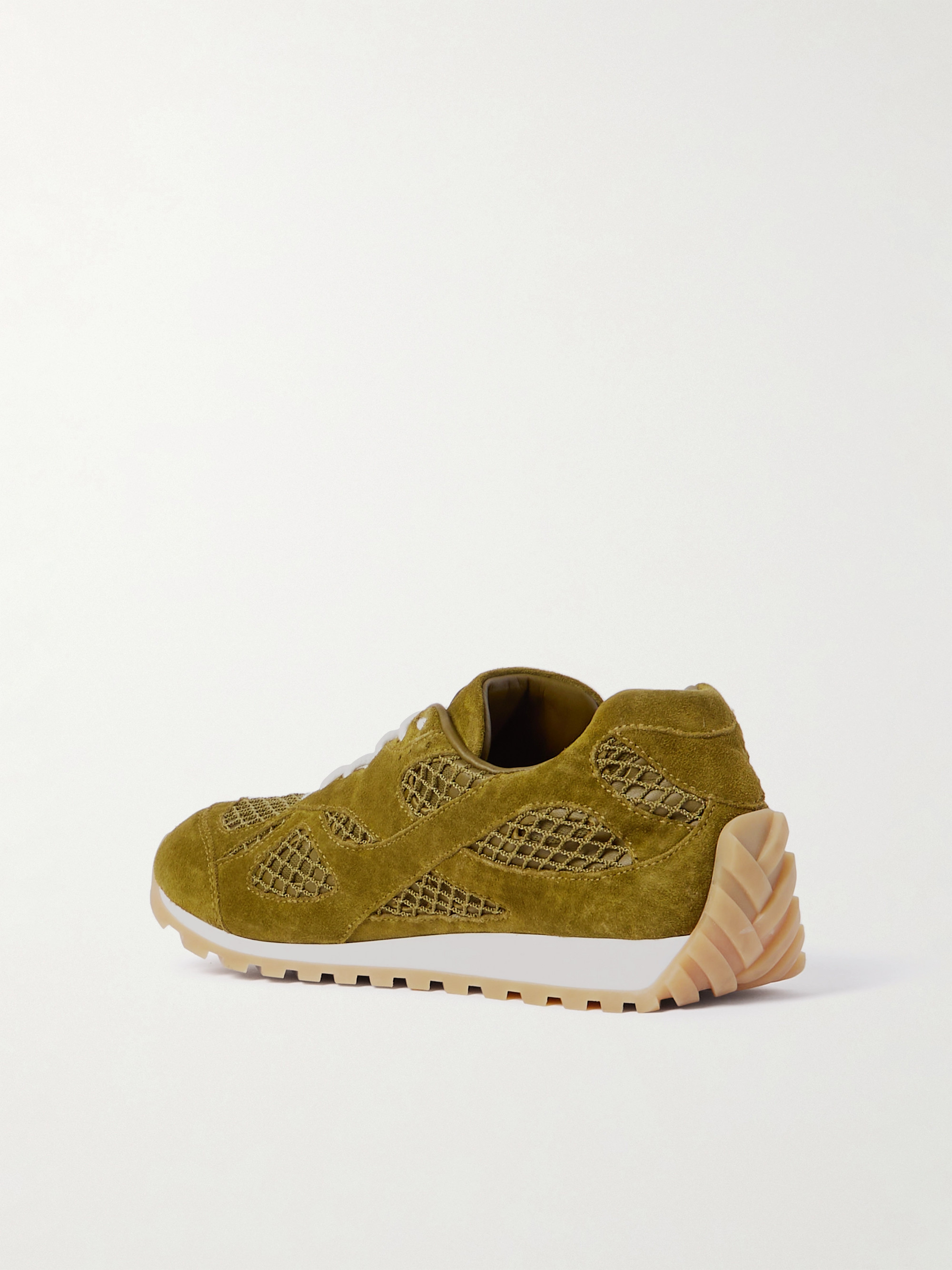 Bottega Veneta Orbit suede, leather, mesh and fishnet sneakers thumbnail