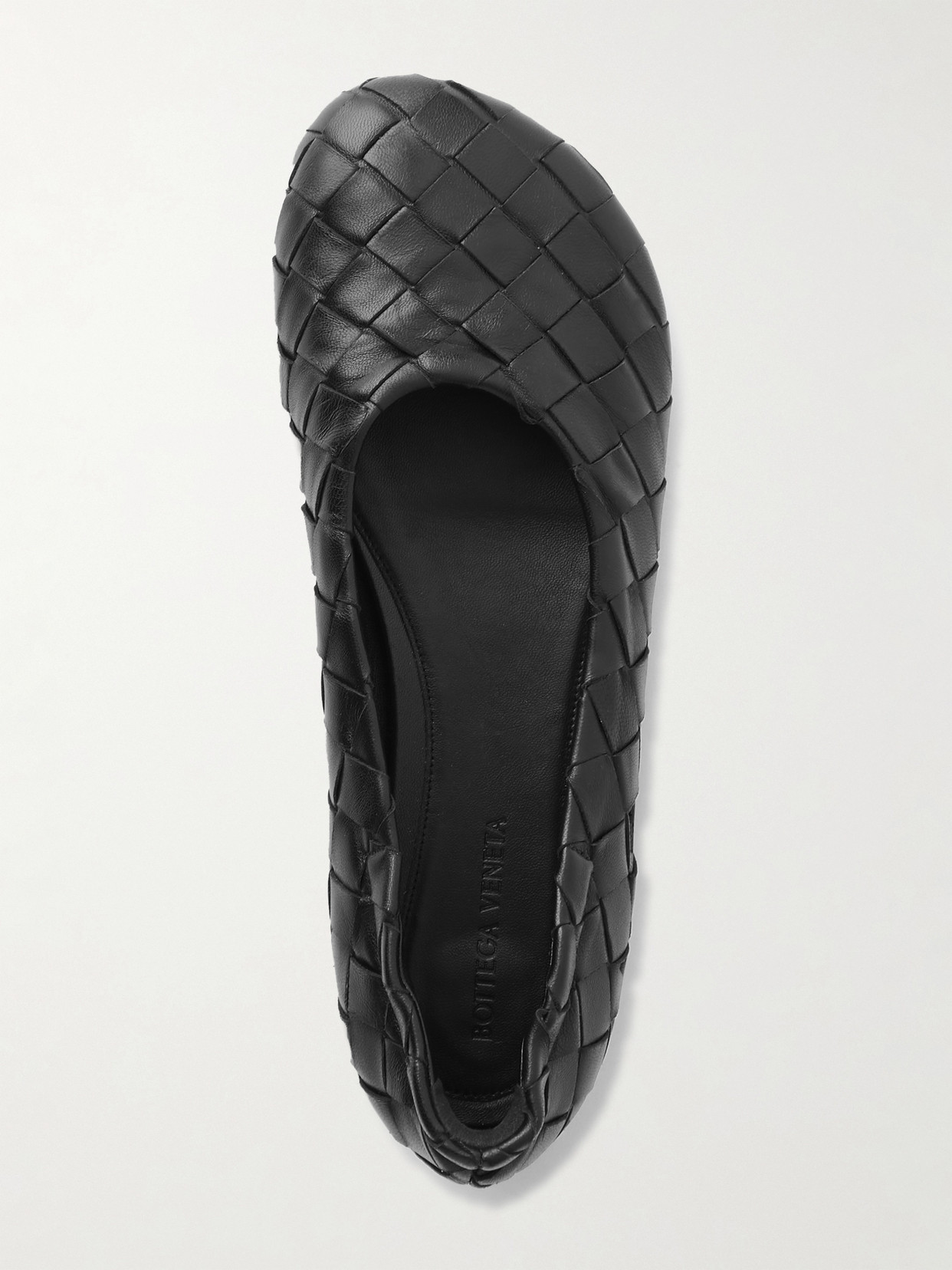 Bottega Veneta - Atomic Intrecciato Leather Ballet Flats - Black