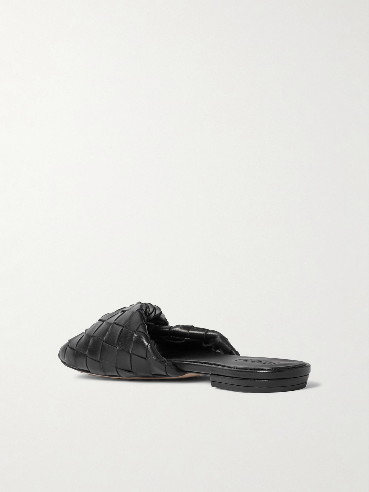 Bottega Veneta Lambskin Intrecciato Blink Mules In Black