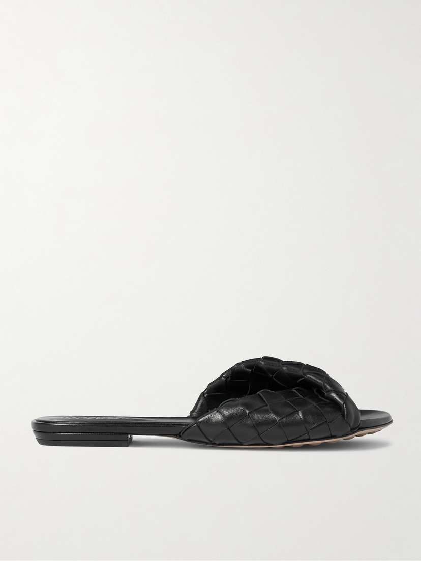 Bottega Veneta Blink Intrecciato Leather Slides
