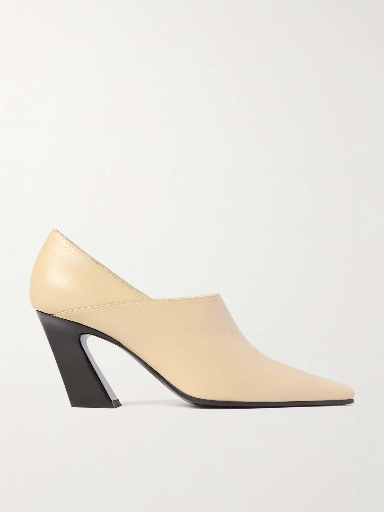 Shop Bottega Veneta Banzai Leather Pumps In Cream
