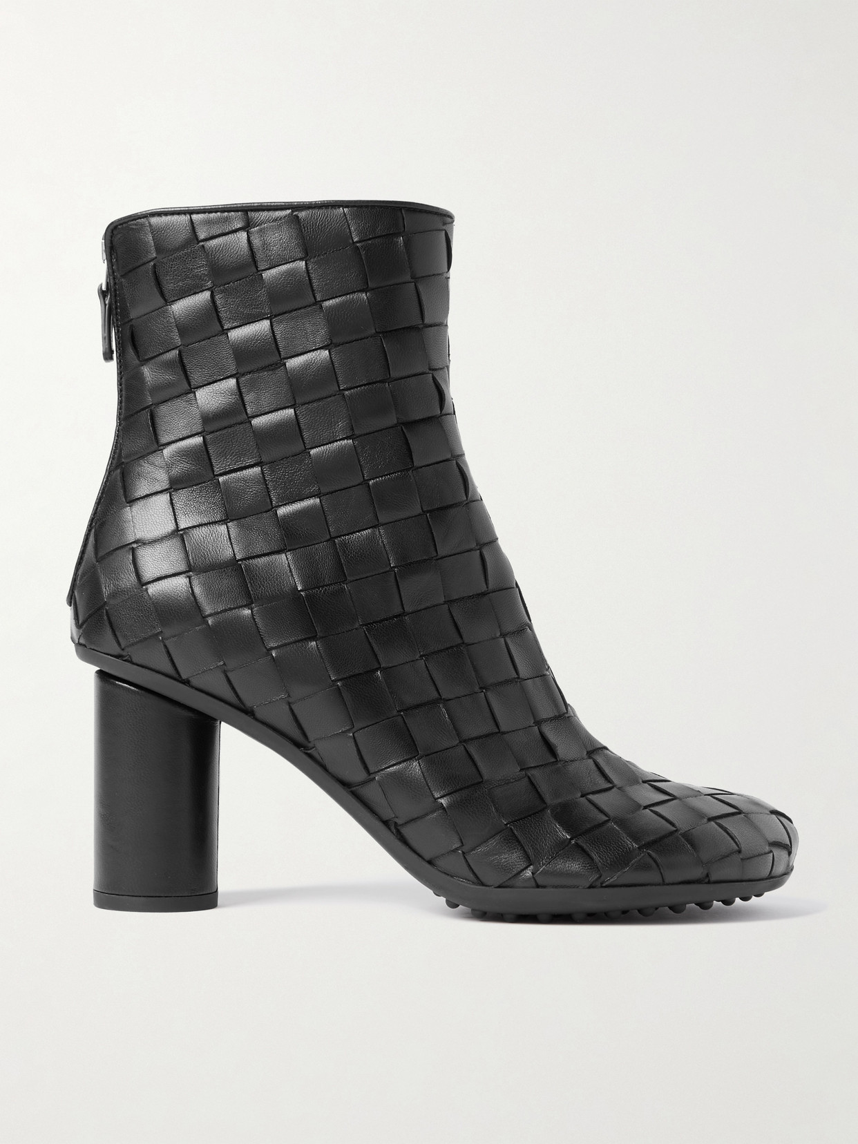 Bottega Veneta 50mm Atomic Kitten Nappa Opaque Weave Ankle Boot In Black