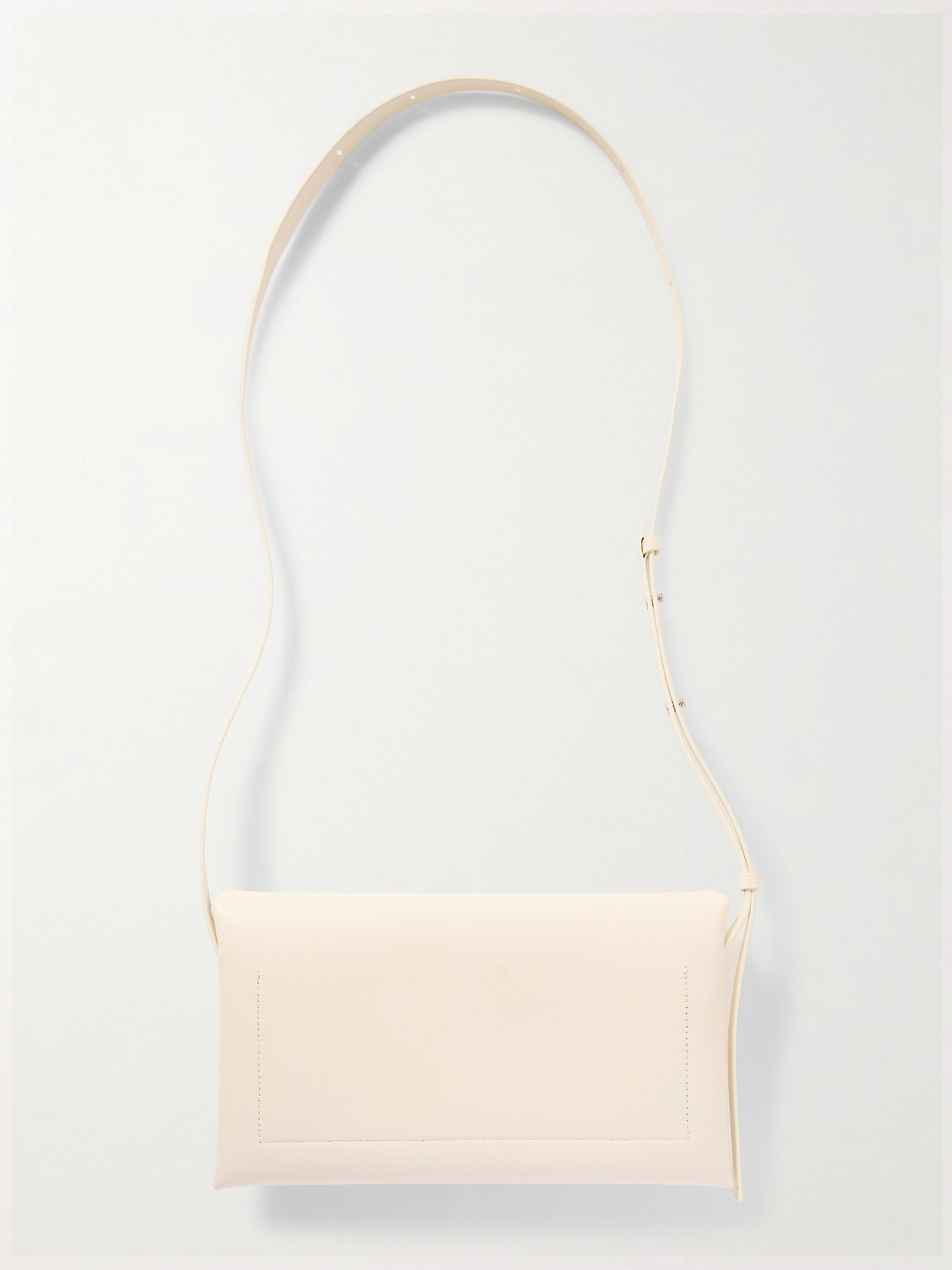 Jil Sander Padded Leather Shoulder Bag In Off-white