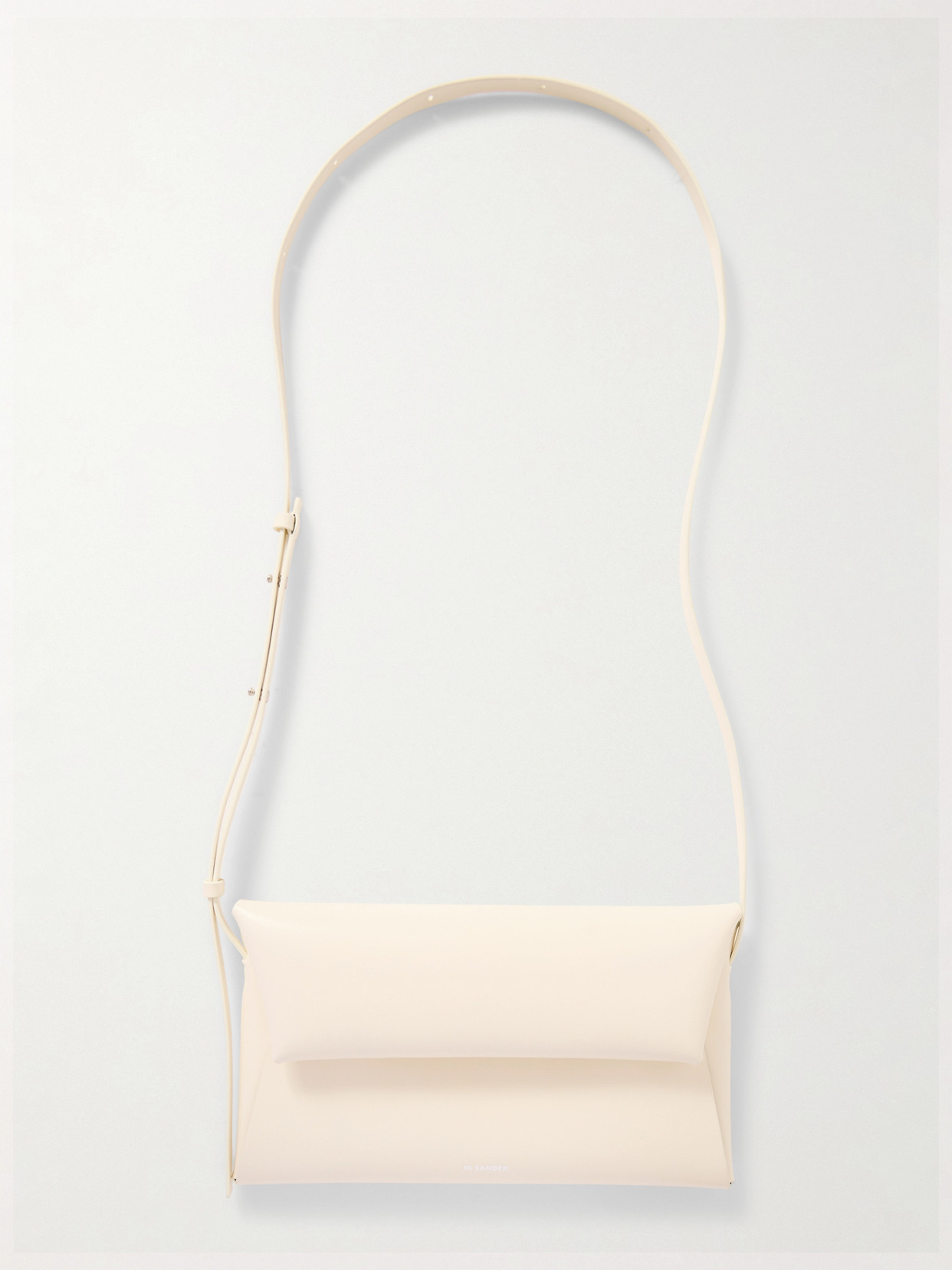 Jil Sander Padded Leather Shoulder Bag In White