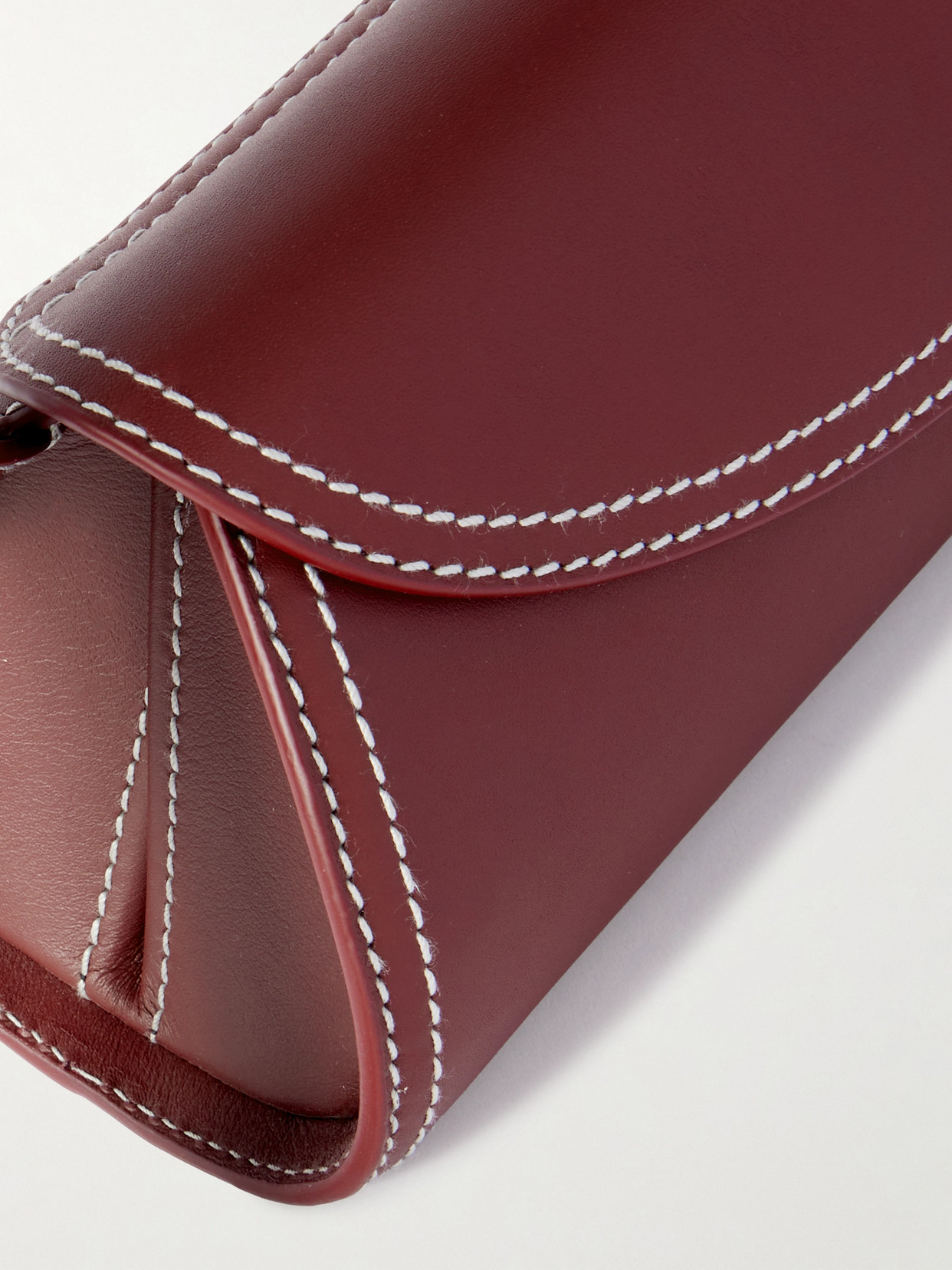 Jil Sander Cannolo Small Leather Shoulder Bag In Burgundy