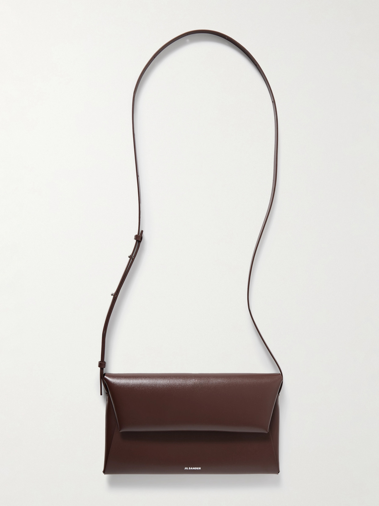 Jil Sander Small Empire Leather Shoulder Bag In Brown