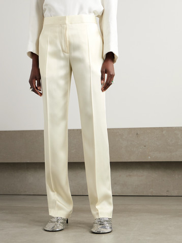 Jil Sander Pleated satin straight-leg pants