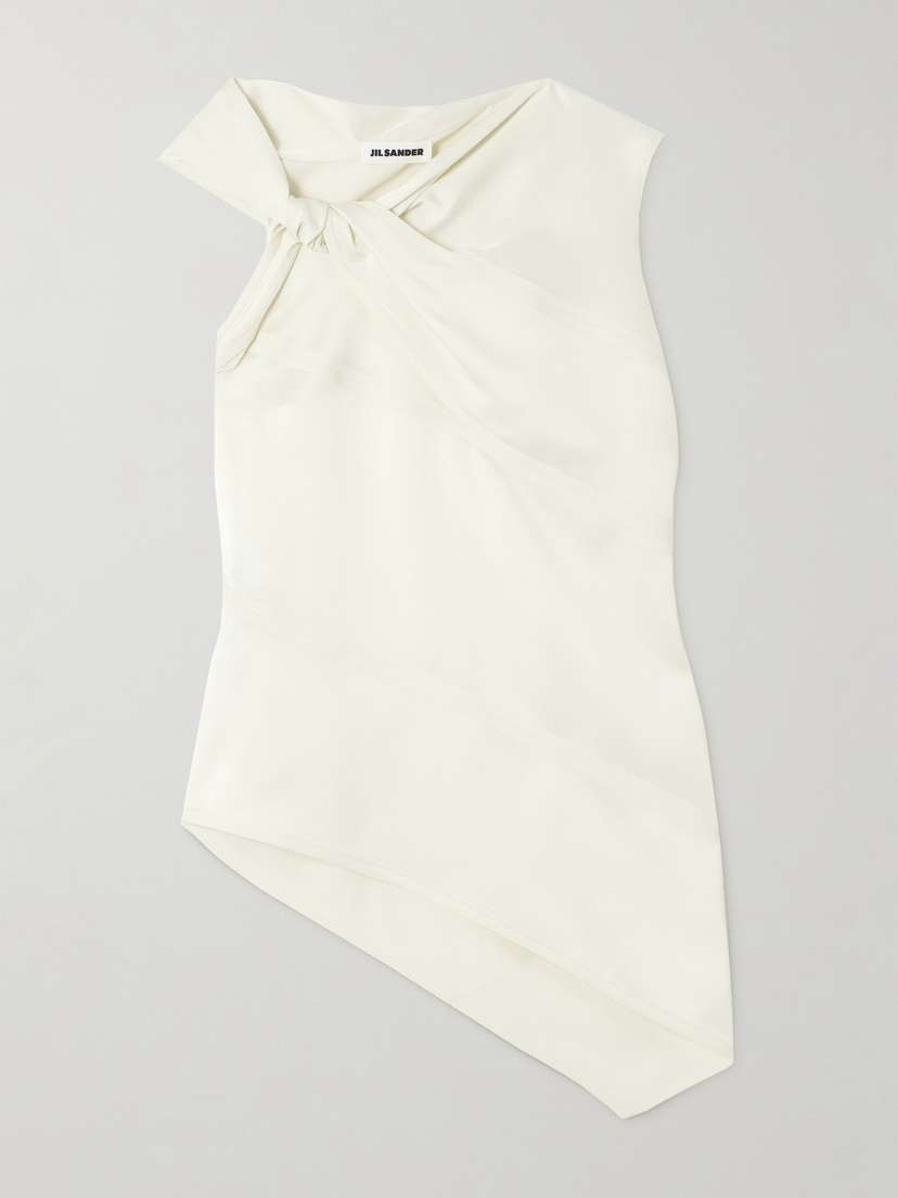 Jil Sander Asymmetric Knotted Satin Top