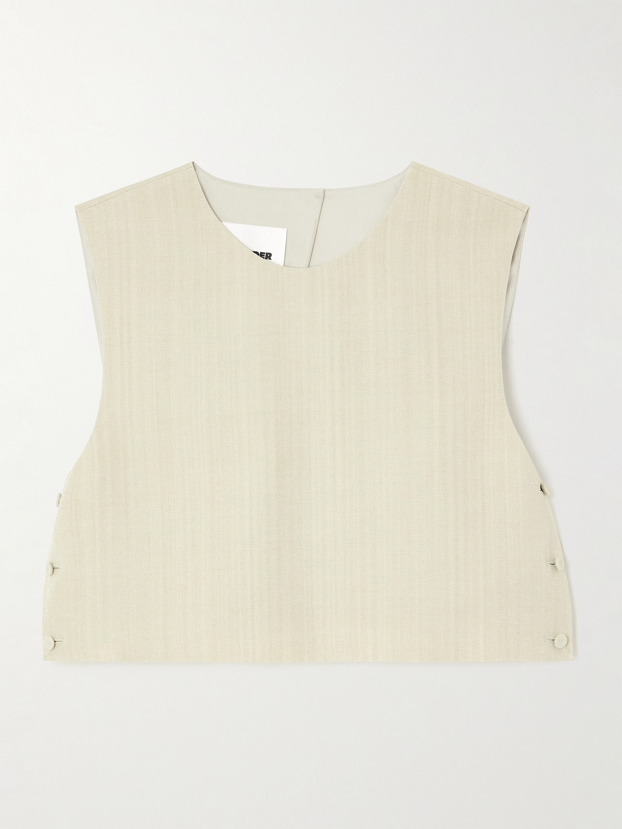 Jil Sander Cropped Woven Vest In Green