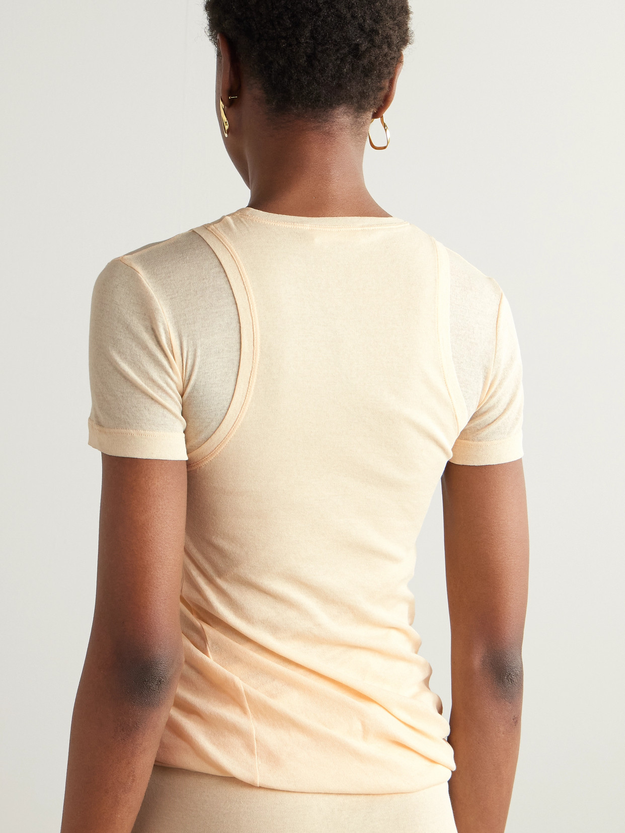 Layered Cotton-Crepe T-Shirt