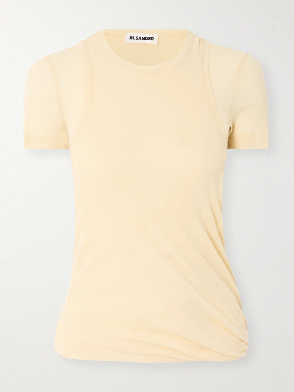 Jil Sander Layered Cotton-crepe T-shirt In Neutrals