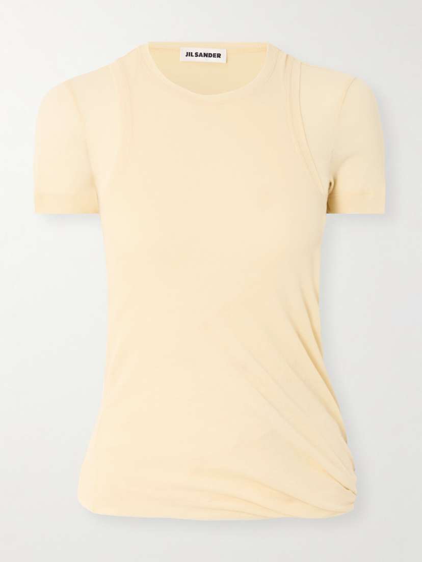 Jil Sander Layered Cotton-crepe T-shirt