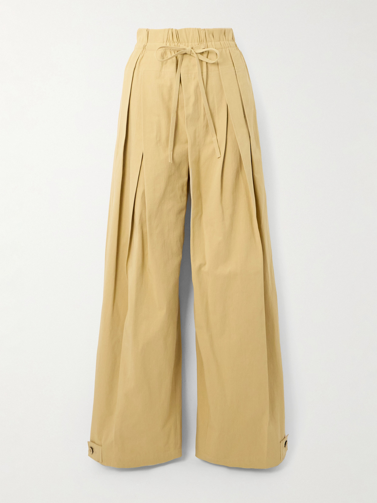 Jil Sander Pleated Twill Wide-leg Pants In Neutrals