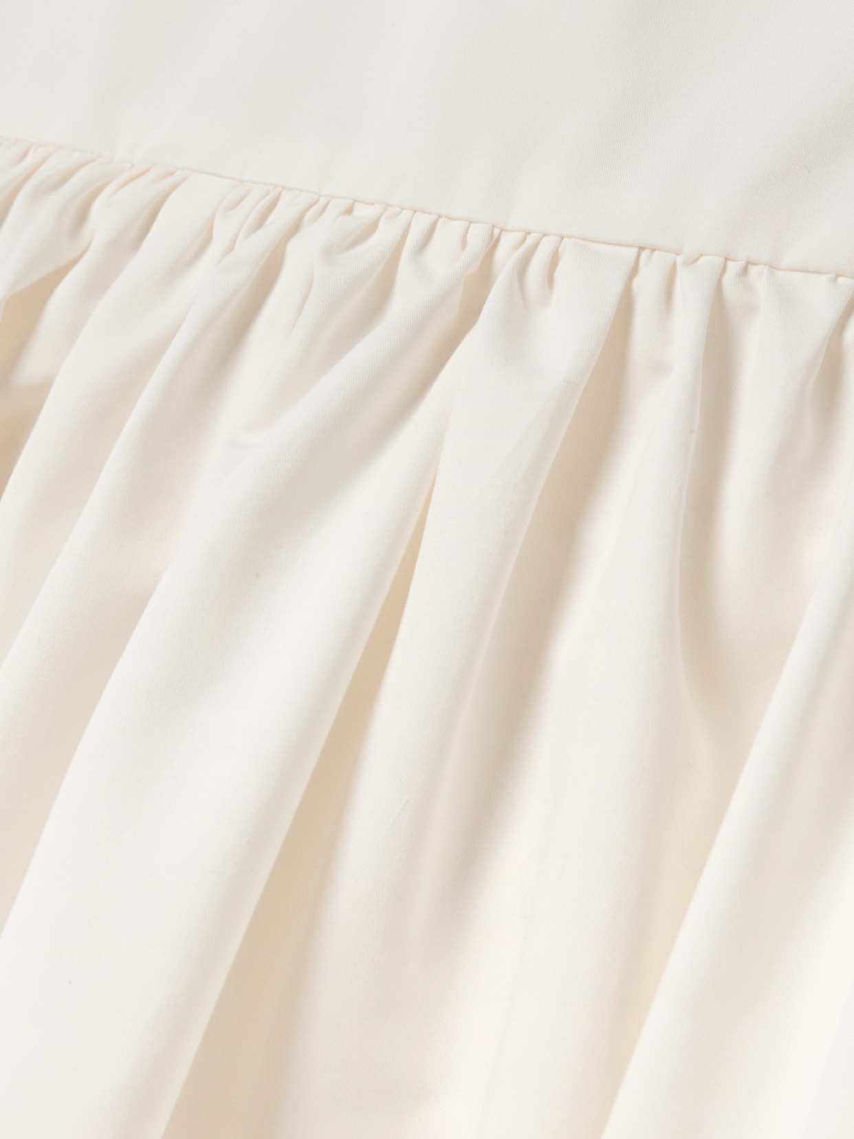 Jil Sander Gathered Pleated Cotton And Silk-blend Poplin Midi Dress In White