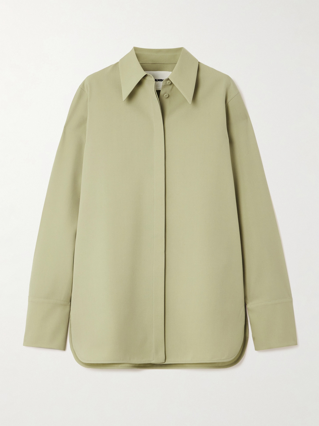 Jil Sander Wool-twill Shirt In Green