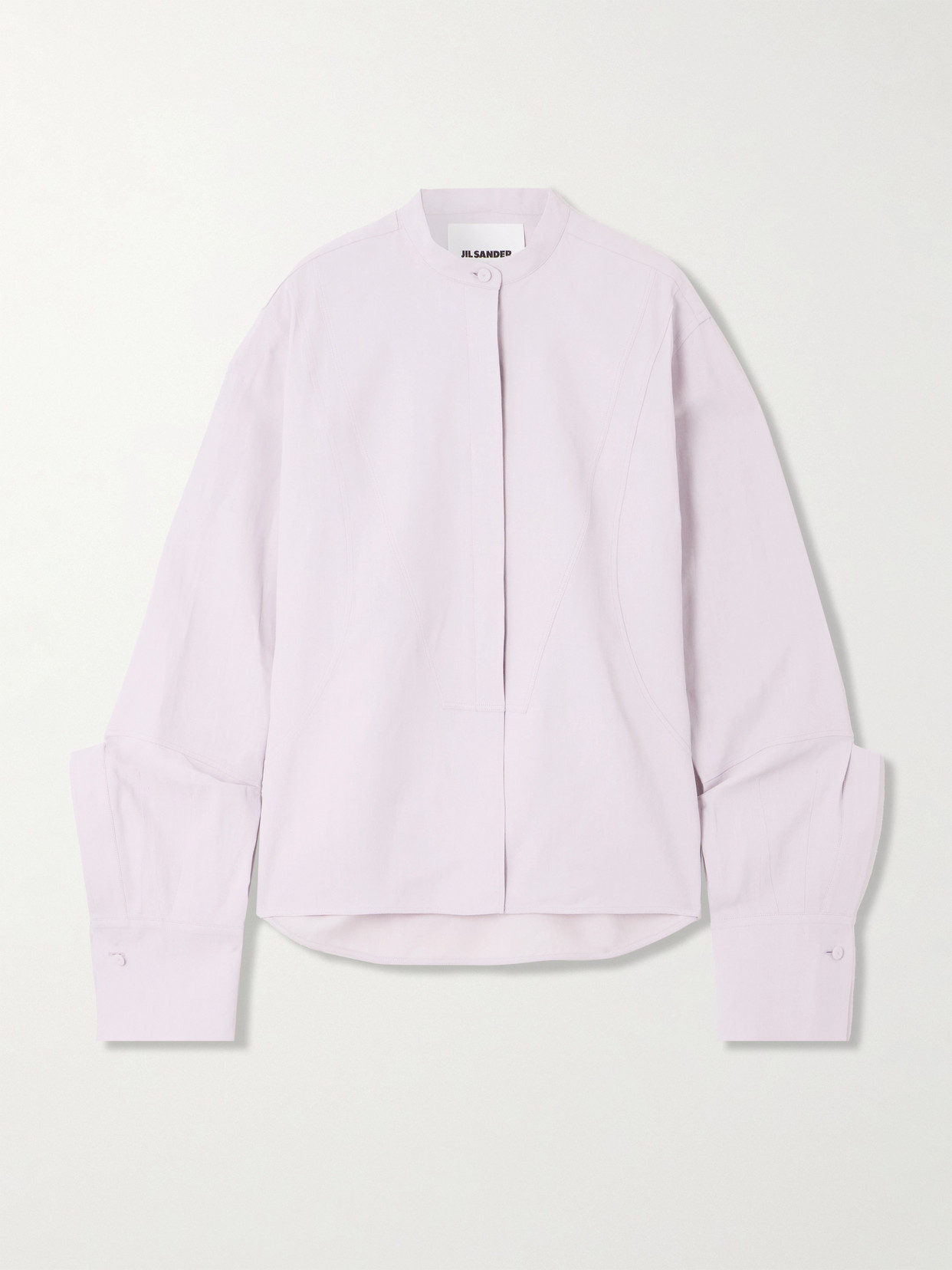 Jil Sander Paneled Linen Shirt In Purple