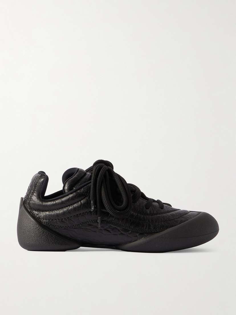 McQueen Flexion Rubber-trimmed Textured-leather Sneakers