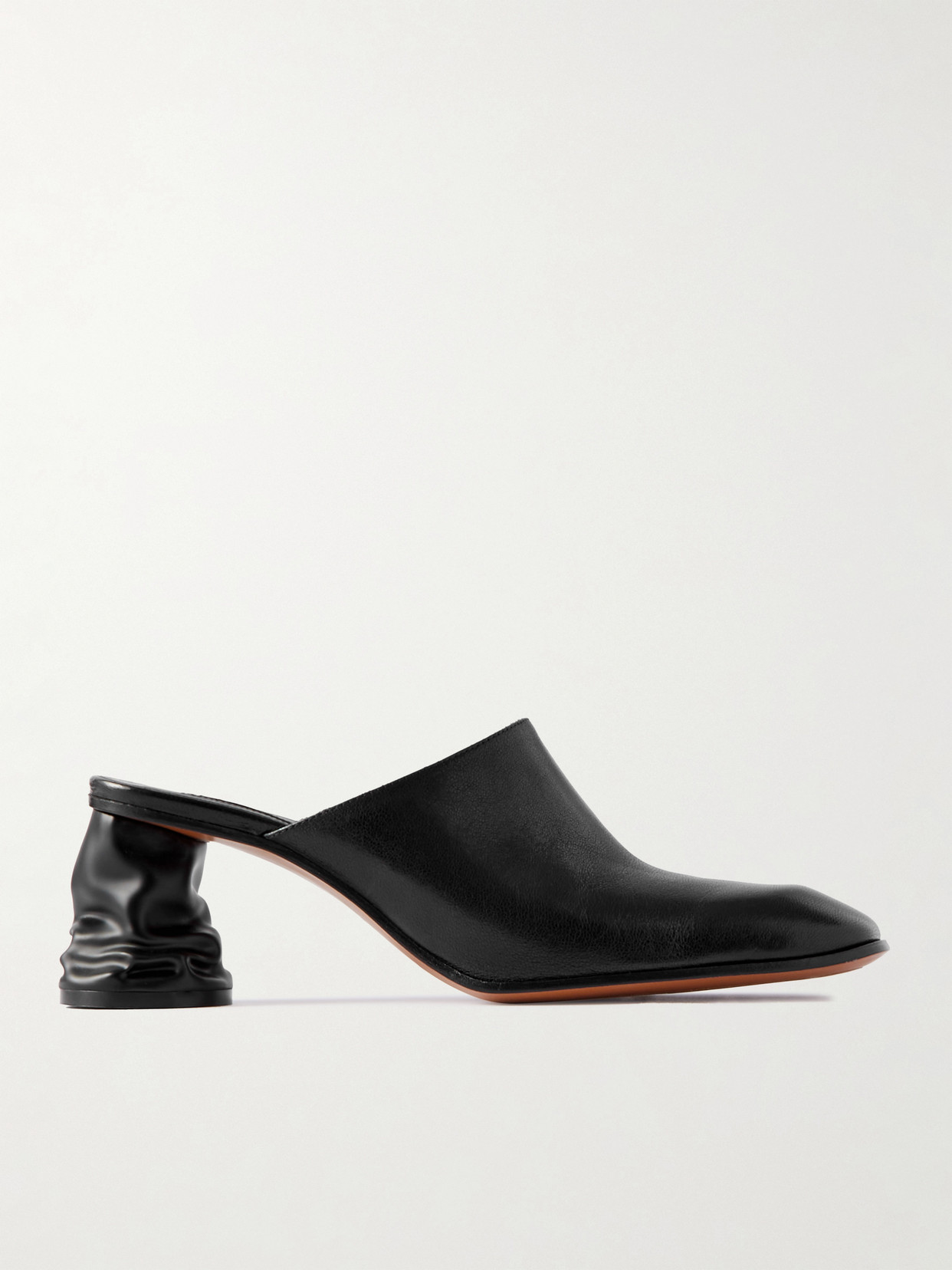 Alexander Mcqueen Leather Block-heel Mules In Black