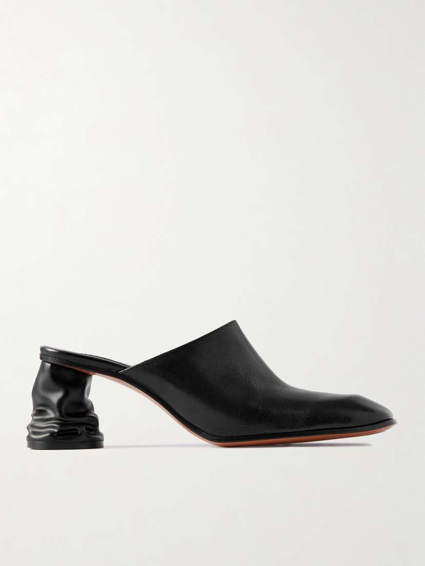 McQueen Crush Leather Mules