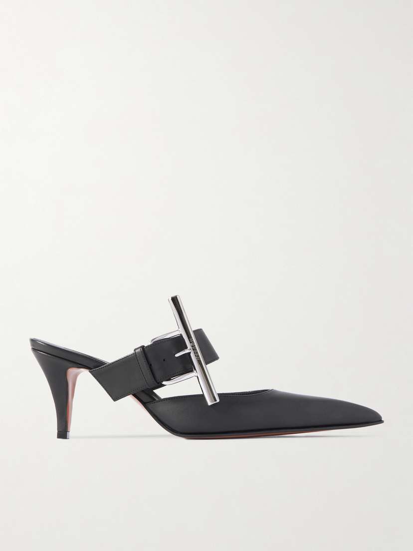 McQueen Embellished Leather Mules