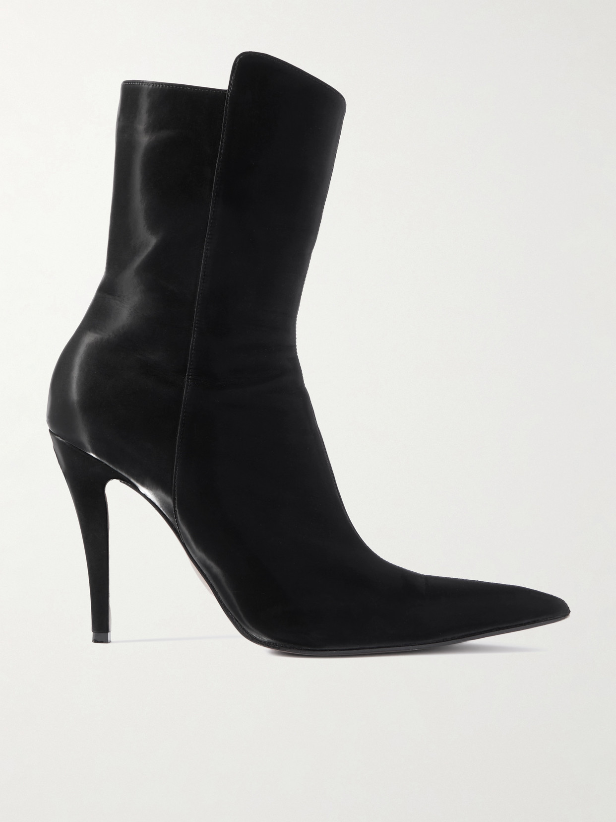 Alexander McQueen - Pu-coated Crepe Ankle Boots - Black