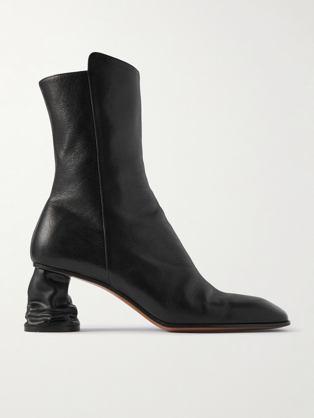 Alexander Mcqueen Crush 70 Leather Ankle Boots In Black
