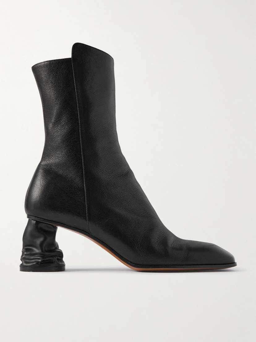 McQueen Crush Leather Ankle Boots