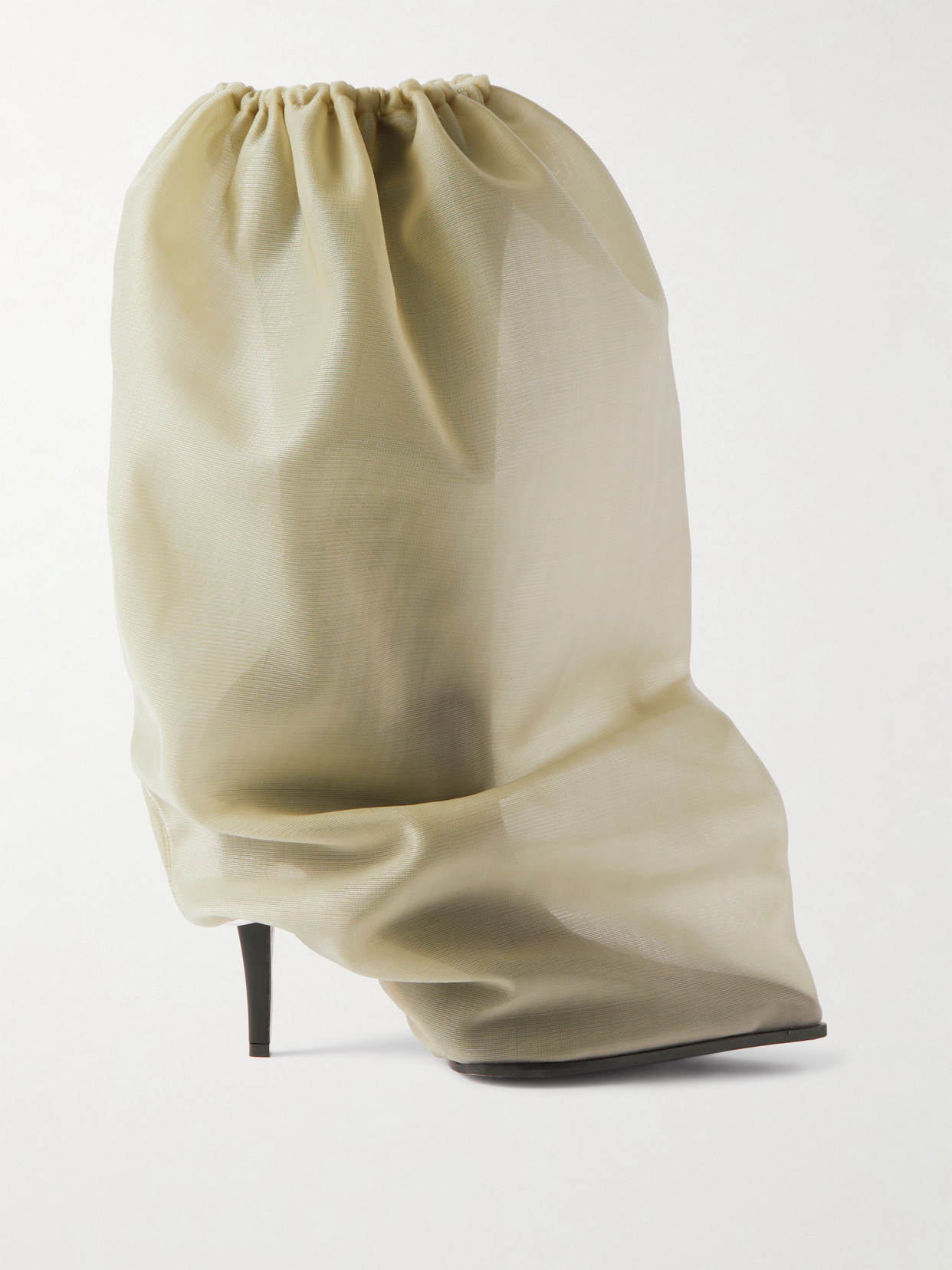 Alexander McQueen - Mesh And Faux Leather Ankle Boots - Neutrals