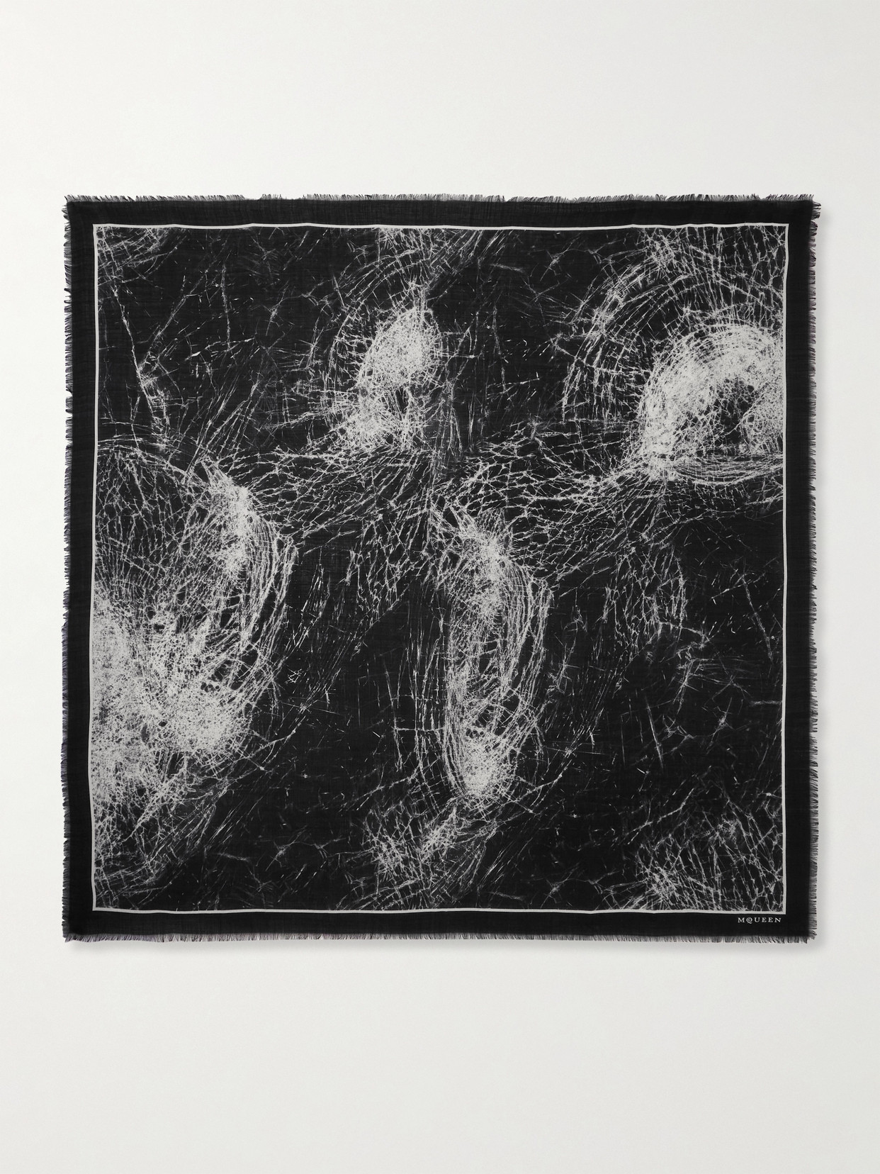 Alexander McQueen - Printed Wool Scarf - Black