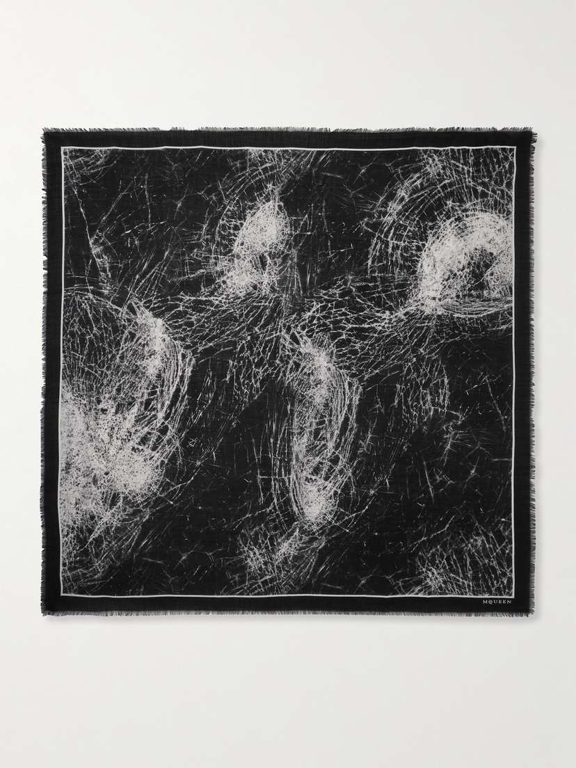 Alexander McQueen Printed Wool Scarf