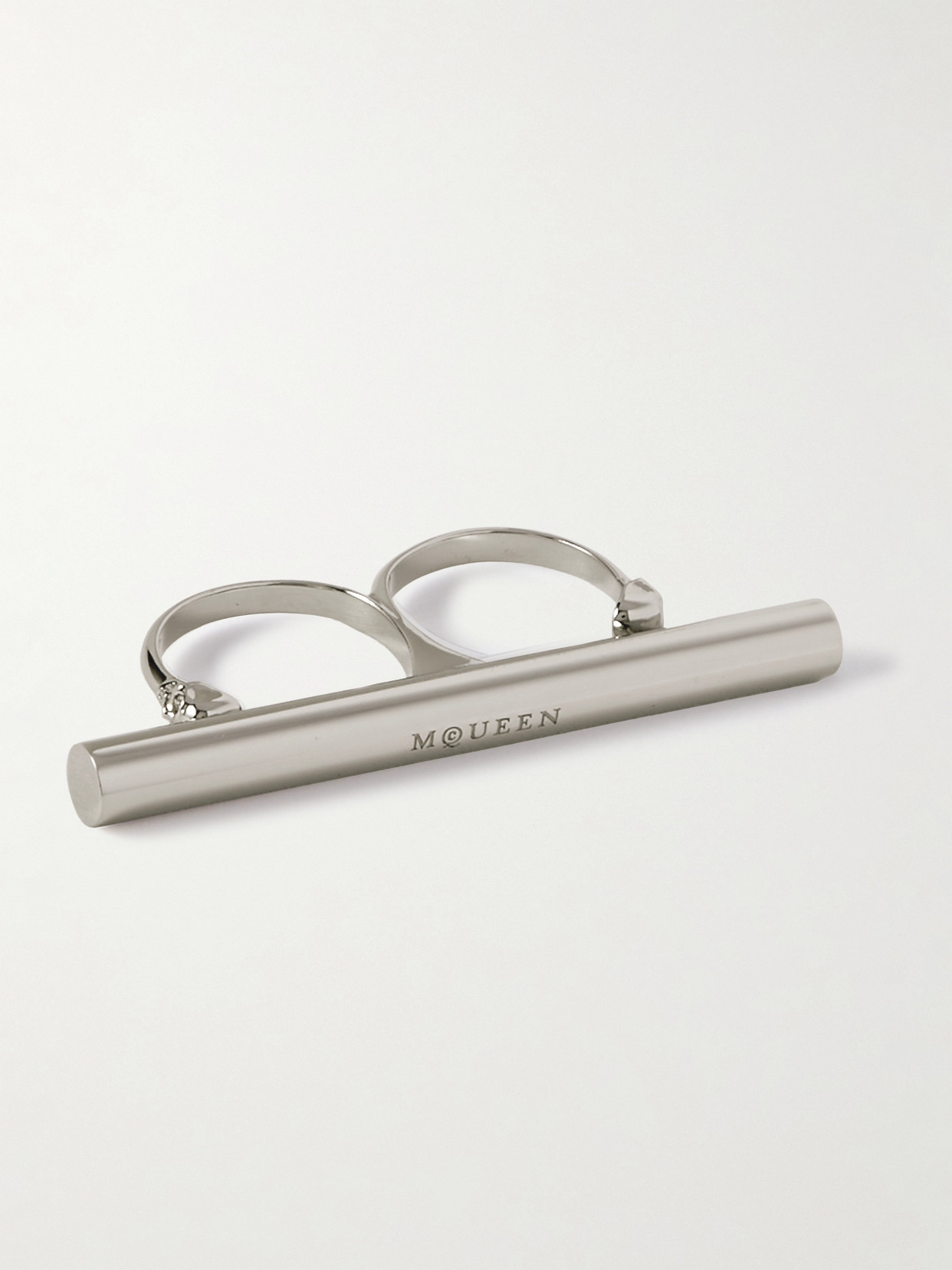 MCQUEEN - T-bar' Silver-tone Ring - M