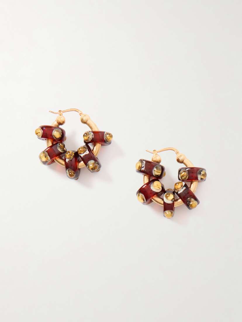 Bottega Veneta Gold-tone And Glass Earrings