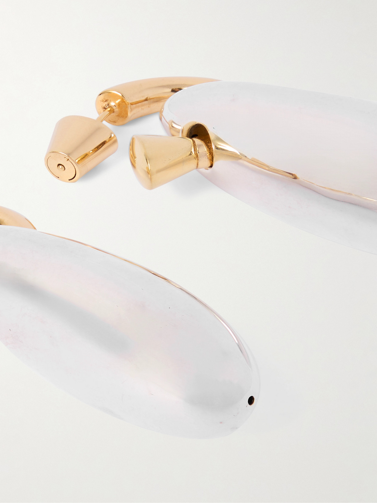 Bottega Veneta Gold-plated And Silver Earrings In Silver