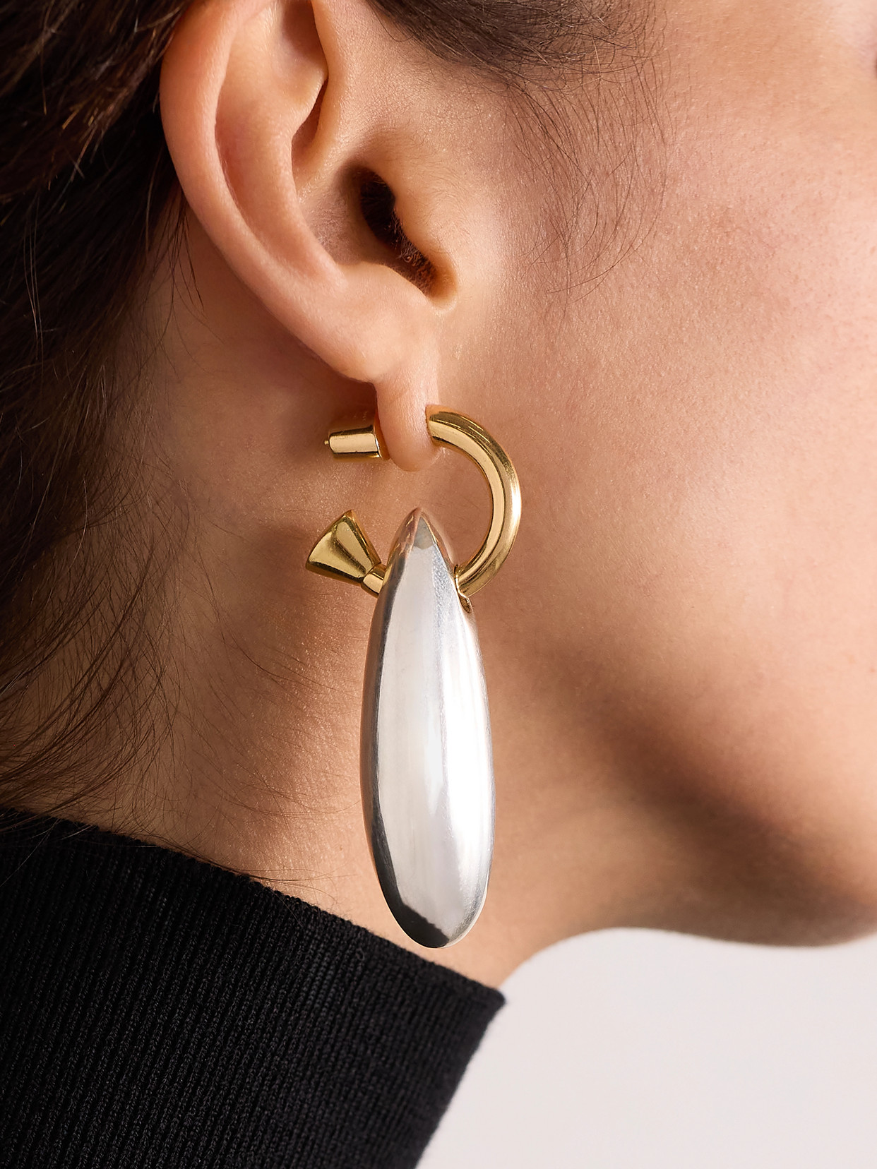 Bottega Veneta Gold-plated And Silver Earrings In Silver