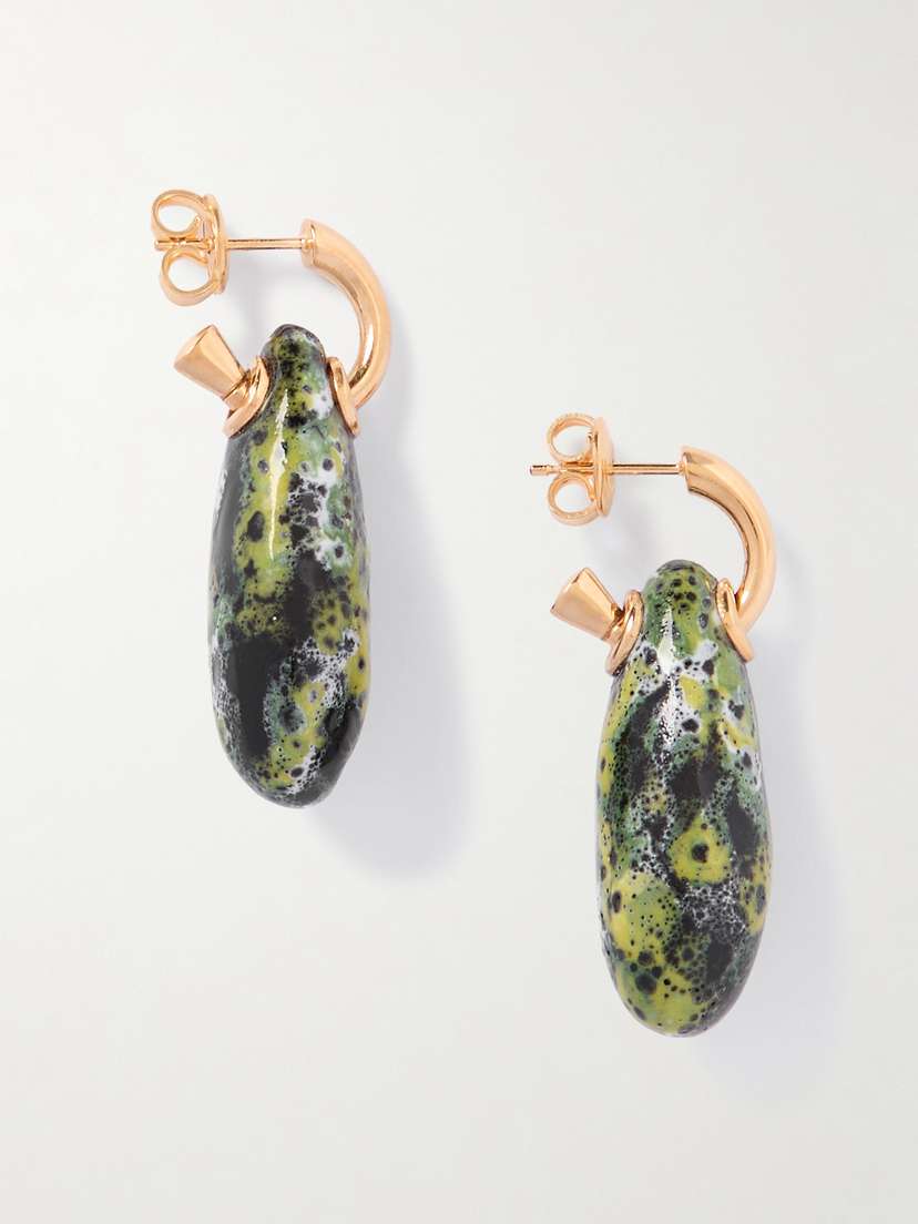 Bottega Veneta Gold-plated And Ceramic Earrings